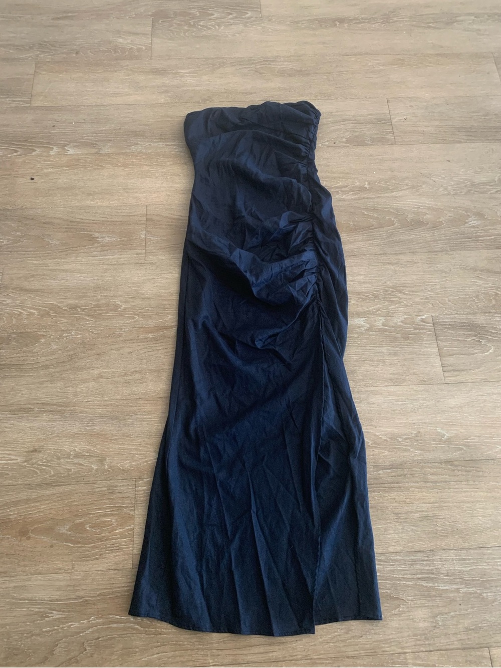Zara Strapless Navy Maxi Dress - Elegant Evening Style Size S